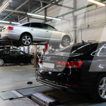 Overview of car repair workshop representing the automotive aftermarket industry