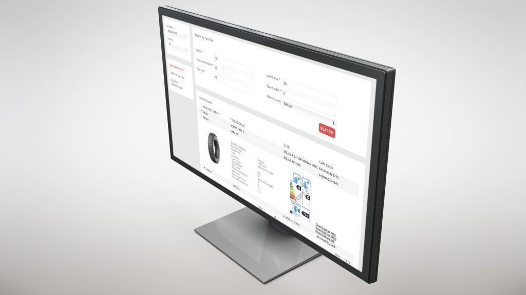 mockup of a computer showing Tyre Fitment Information of Drive Right Data