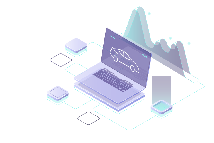 Illustration representing VRM data and multi-vehicle search
