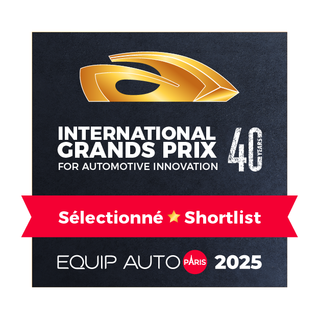 Cachet attestant du statut de finaliste d'Infopro Digital Automotive pour l'édition 2025 du Grand Prix International pour l'Innovation Automobile