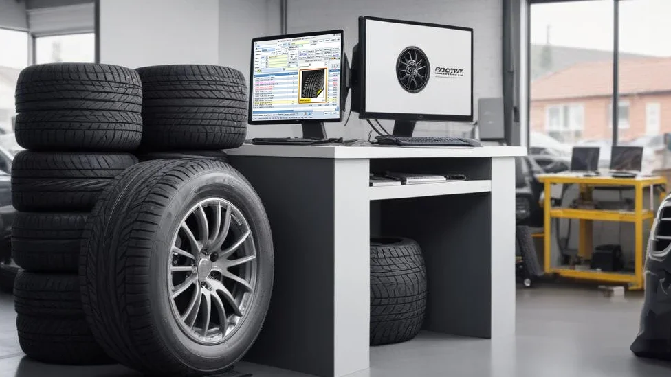 2 ordinateurs avec les ERP Winpro Pneus et W.Contact dans un centres auto