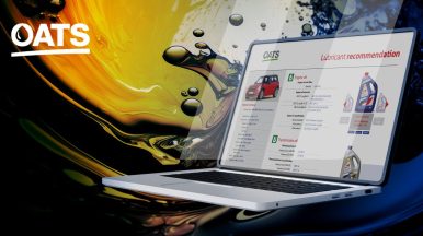 Computer that shows the latest addition of the OATS lubricants data solution for distributors