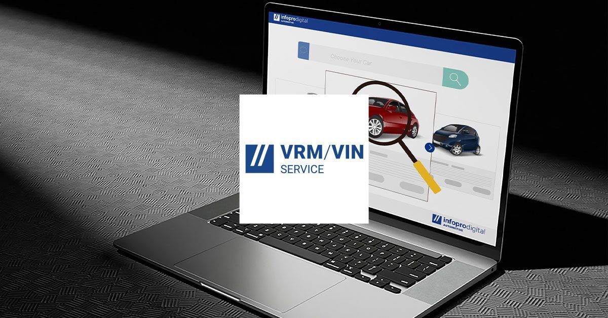 Ordinateur portable mettant en lumière la recherche et l'identification de véhicules par VRM/immatriculation et VIN