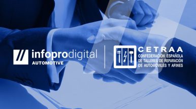 Imagen con la mano estrechada y el logotipo de Infopro Digital y Cetraa que representa la renovación del acuerdo.