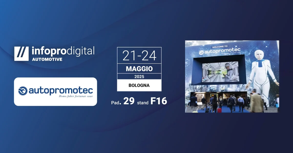 Infopro Digital Automotive vi aspetta al Padiglione 29 Stand F16 ad Autopromotec 2025