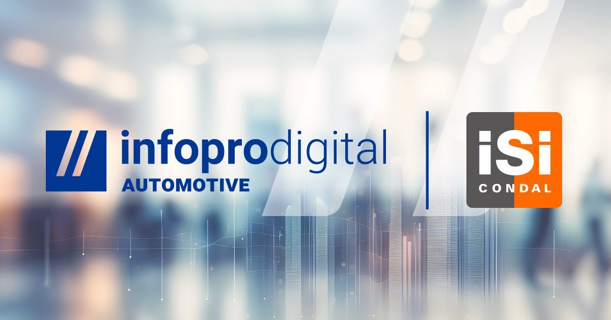Logos de Infopro Digital Automotive y Isi Condal representando su unión.